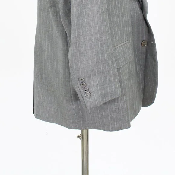 Tom James 44S 40x26 Gray Striped 2-Button Suit R458 - Picture 10 of 15